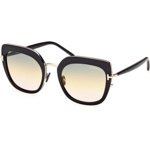 NWT TOM FORD Virginia 55mm Gradient Square Sunglasses Black